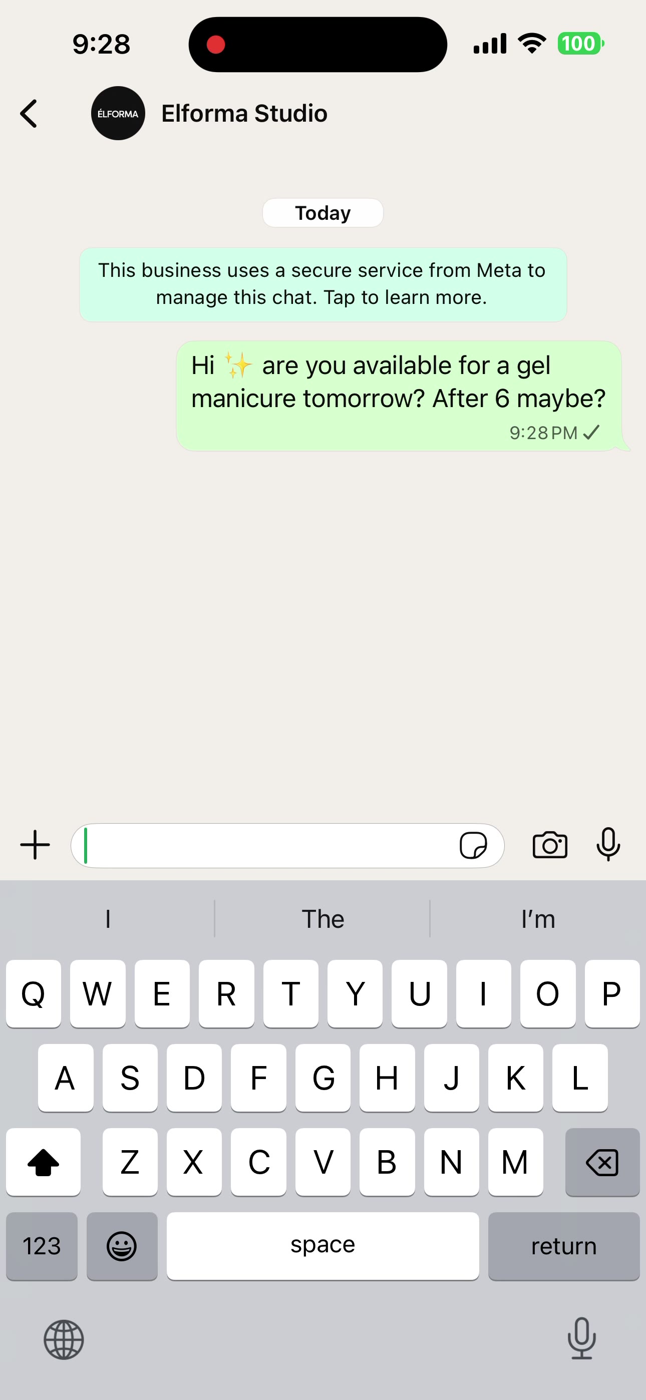 WhatsApp service communication