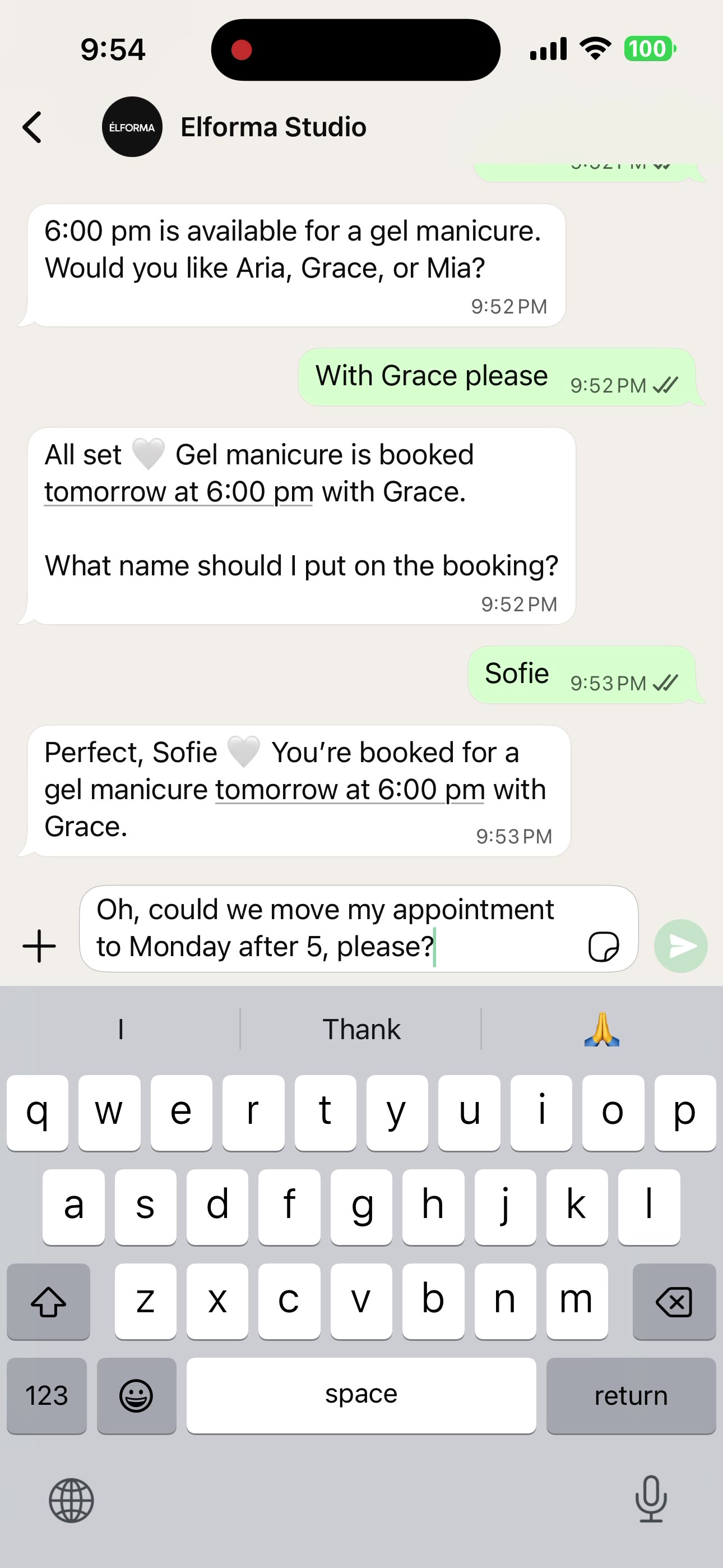 WhatsApp booking follow-up
